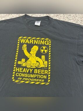 Vintage Homer Simpson T-Shirt Heavy Beer Consumption Delta Sz XL 2000